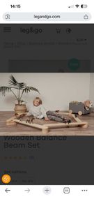 Kids wooden balance beam