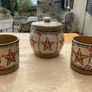Nicholas  Mosse  Ginger star trio . Storage jar and two large mugs , all first quality and in perfect condition Image 4