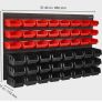 Wall-Mounted Storage Bins Organiser, 48-Bin Parts Rack for Screws, Nuts, Bolts, Nails & Small Tools, Black and Red Image 6