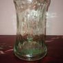 Collectable Bamboo Shaped Large Heavy Vase Green Recycled Glass. Image 4