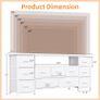 Tv Cabinet, Dresser for Bedroom with 11 Fabric Drawers, TV Stand with Power Socket for TVs up to 70 inch TV Units for Living Room, Bedroom, White Image 7