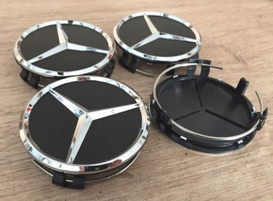 4 x Alloy Wheel Centre Caps 75mm for Mercedes Benz New