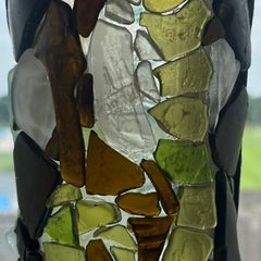 Sea Glass Candle Holder or Coin Bottle