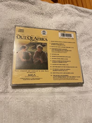 Out of Africa soundtrack cd