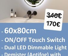 LED Bathroom Mirror Oval Egg Shape