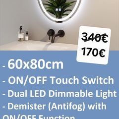 LED Bathroom Mirror Oval Egg Shape