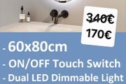 LED Bathroom Mirror Oval 60x80cm Antifog