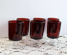 Vintage Luminarc Cavalier Ruby Red Glasses