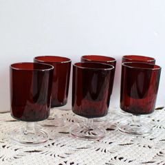 Vintage Luminarc Cavalier Ruby Red Glasses