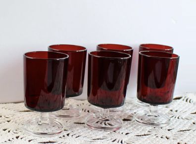Vintage Luminarc Cavalier Ruby Red Glasses