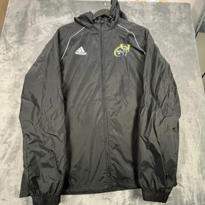 Adidas Munster Rugby Union Jacket Black Track Top Zip Mens Size L