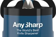 World's Best Knife Sharpener with PowerGrip, Blue