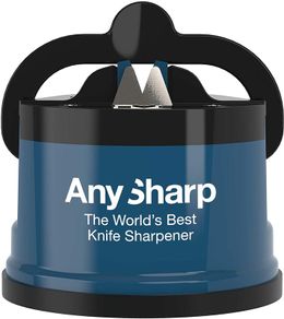 World's Best Knife Sharpener with PowerGrip, Blue
