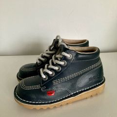 Kickers unisex navy leather boots 12/30
