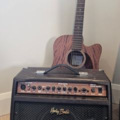 Harley Benton Acoustic Guitar + Amp