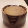 mid century teak coasters Image 3