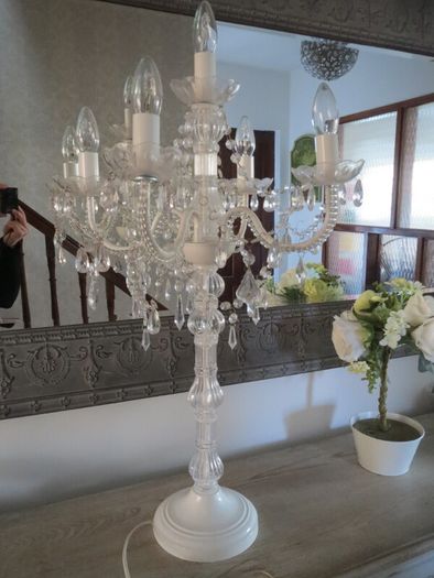 5 arms candelabra shabby chic lamp