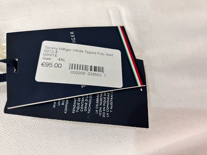 Tommy Hilfiger White Polo Shirt Size: 4XL