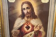 Vintage Large  Sacred Heart Picture