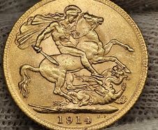 Great Britain 1914 Gold Sovereign Beautiful Condition