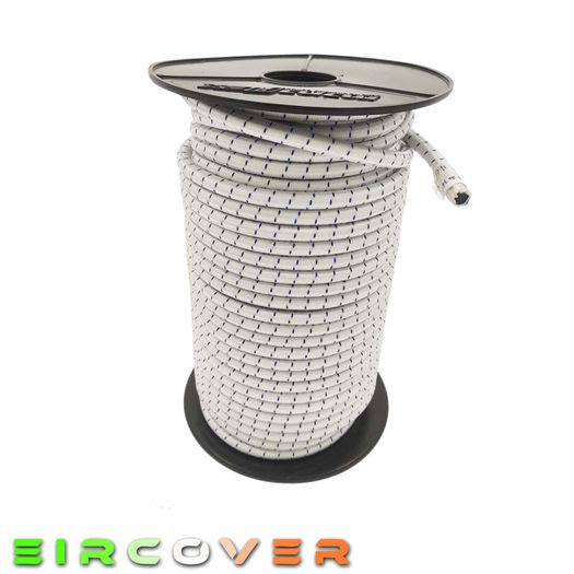 Elastic bungee rope 8mm / 50m - Reel  White/blue