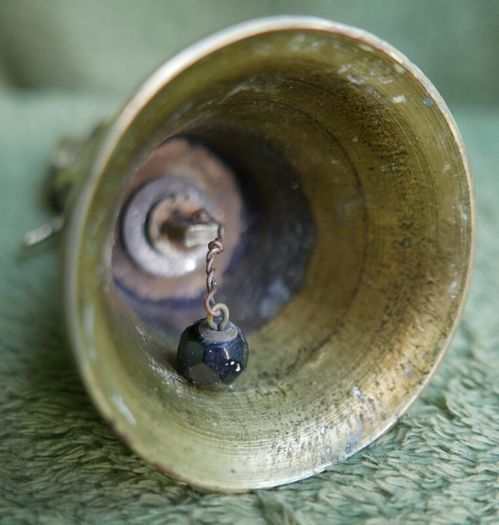 Vintage Brass Handbell Featuring a Mischievous  Handle