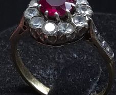 Antique 18ct Ruby Diamond Ring