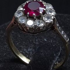 Antique 18ct Ruby Diamond Ring