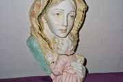 Hand painted Italian made Madonna and child wall sculpture