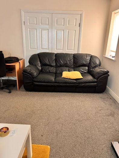 Black Leather Sofa 3+2+1