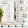 Tall Bathroom Storage Cabinet with Laundry Basket 6 Shelves 2 Drawers White 171cm Image 3