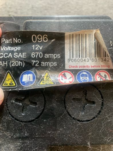 car battery working and charged