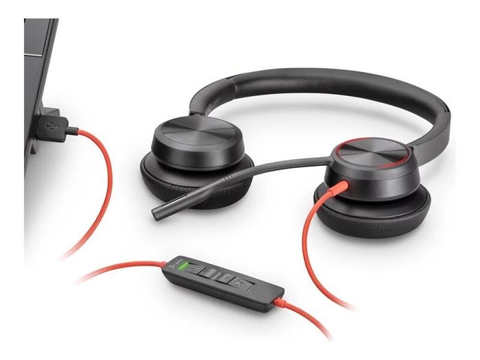 Poly (Polycom) Blackwire 5220 Wired Headset - Flexible Noise-Canceling Boom Mic - Ergonomic Design - Connect to PC/Mac, Mobile via USB-A, or 3.5 mm - Works w/Teams, Zoom/ Used