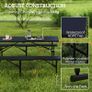 Folding Picnic Table and Bench Set, Rattan Effect Portable Camping Table and Chairs with Carrying Handles for Indoor Outdoor, Dining, Camping, Picnic, BBQ, Party, Black Image 5