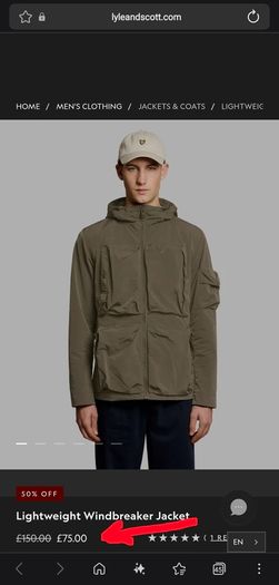 Lyle & Scott Lightweight Windbreaker Jacket (M & L Available)
