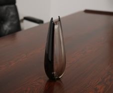 Vintage Clear & Lilac Decorative Glass Vase by Sirkku Kumela-Lehtonen, 1960s