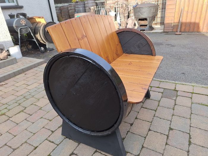 Oak barrel garden furniture