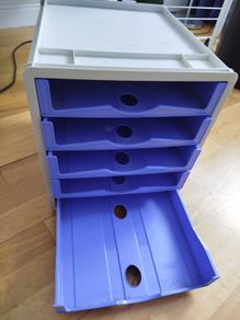 5-drawer plastic desktop storage organizer / filing box