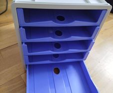 5-drawer plastic desktop storage organizer / filing box