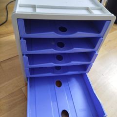 5-drawer plastic desktop storage organizer / filing box