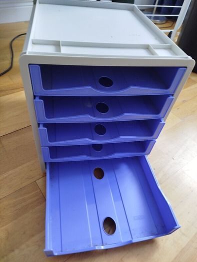 5-drawer plastic desktop storage organizer / filing box