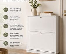 Shoe cabinet with 2 flaps