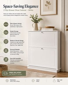 Shoe cabinet with 2 flaps