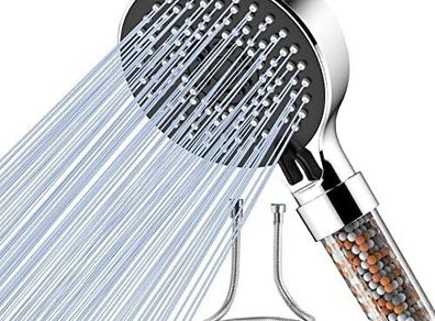 Shower Head and Hose 2M, High Pressure Filter Shower Head 5 Modes, Universal Hard Water Softener Showerhead with Extra Replaceable Accessories
