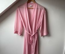 Vintage IMMAGINI 100% Pure Silk Pink Kimono Robe Made in Italy Wrap