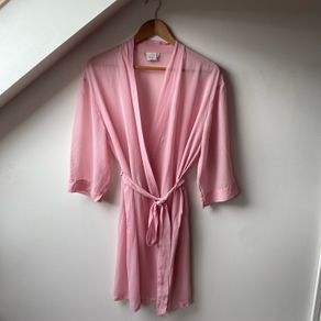 Vintage IMMAGINI 100% Pure Silk Pink Kimono Robe Made in Italy Wrap
