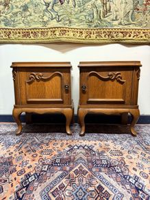 FLASH SALE ! Was 395 now 330 ! Lovely Pair Louis XVI Style Oak Bedside Lockers or Nightstands