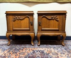 FLASH SALE ! Was 395 now 330 ! Lovely Pair Louis XVI Style Oak Bedside Lockers or Nightstands