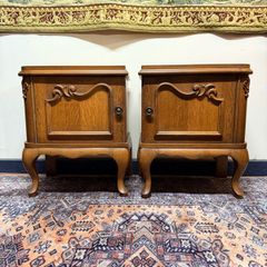 FLASH SALE ! Was 395 now 330 ! Lovely Pair Louis XVI Style Oak Bedside Lockers or Nightstands