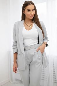 elegant set  blazer and pants with belt  fits sm m l  made in italy